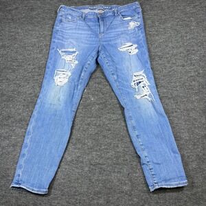 American Eagle Outfitters Womens Jeans Distressed‎ Light Wash Size 16 Short